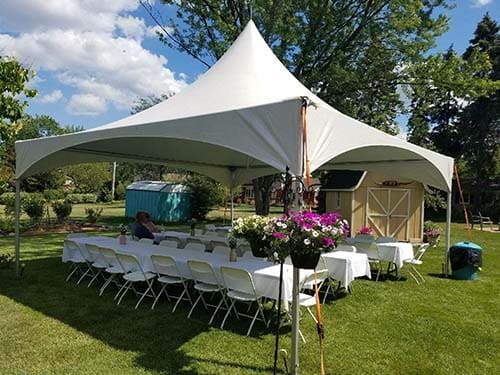 single high peak rental tent